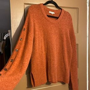 Madewell Button Sleeve Pullover Sweater